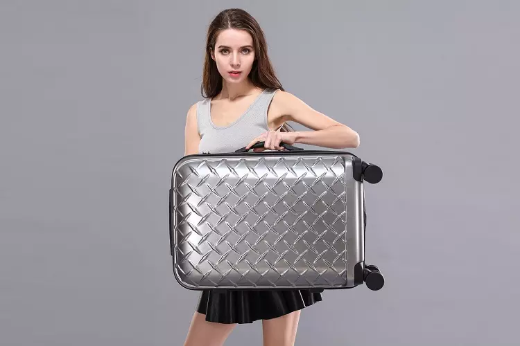 Aluminum diamond plate suitcase
